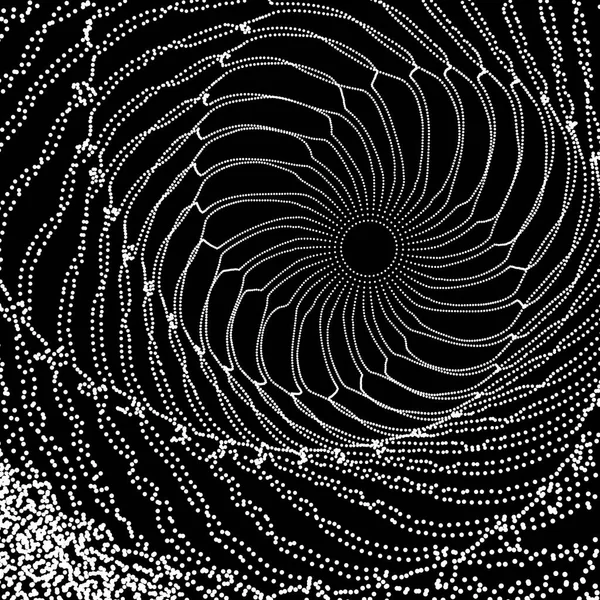 Spirale Tunnel Tableau Avec Particules Dynamiques Style Futuriste Cyberspace Grid — Image vectorielle