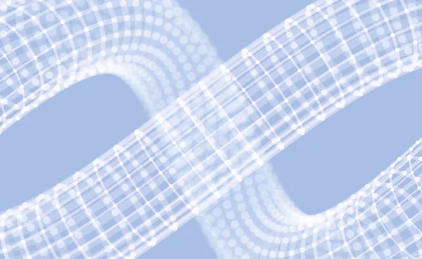 Spirale Vektor Wireframe Objekt Illustration Mit Zusammenhängenden Linien Und Punkten — Stockvektor