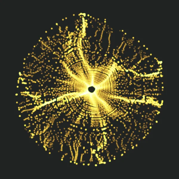 Array Mit Dynamischen Teilchen Technik Abstrakter Hintergrund Vektorillustration — Stockvektor