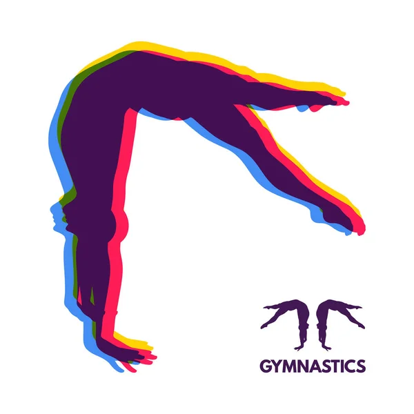 Gimnast Silueta Unui Dansator Sport Symbol Vector Illustration — Vector de stoc