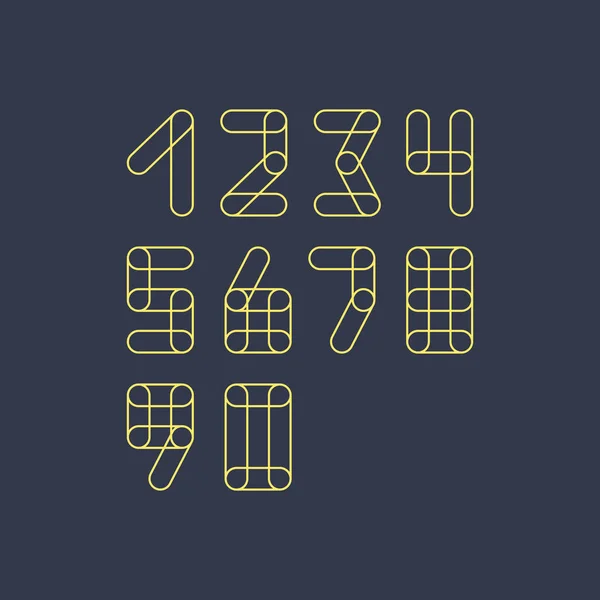 Zahlen Setzen Modernen Stil Symbole Vektorillustration — Stockvektor