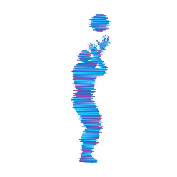 Giocatore Basket Con Palla Simbolo Sportivo Illustrazione Vettoriale — Vettoriale Stock