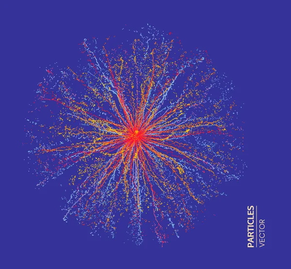 Matris Med Dynamisk Partiklar Futuristiska Teknik Stil Abstrakt Bakgrund Vektorillustration — Stock vektor