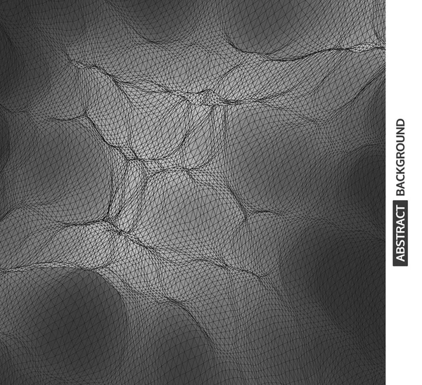 格子構造 科学技術の背景 グラフィックデザイン 3次元グリッド表面 抽象ベクトル図 — ストックベクタ