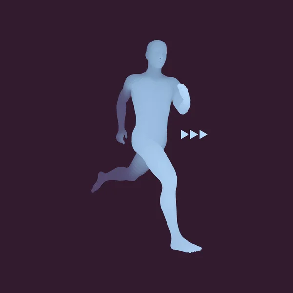 Hombre Corriendo Diseño Para Deporte Negocios Ciencia Tecnología Ilustración Vectorial — Vector de stock