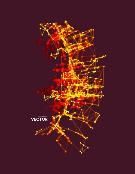 Estructura Conexión Fondo Abstracto Virtual Con Partículas Estilo Tecnología Futurista — Archivo Imágenes Vectoriales