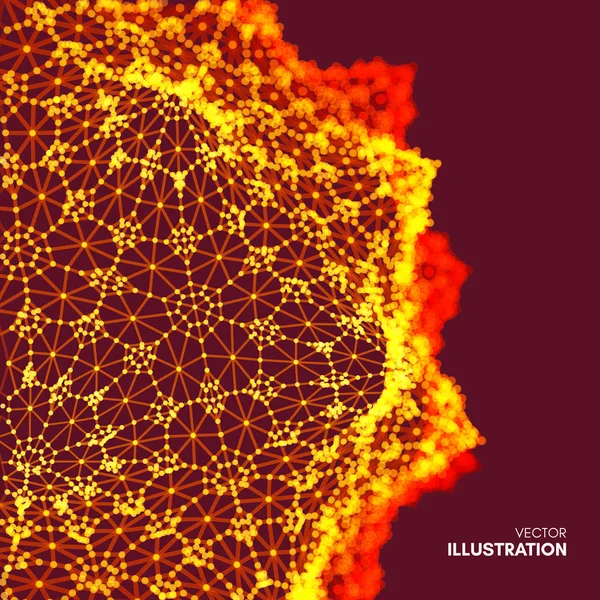 Antecedentes Científicos Tecnológicos Abstratos Design Gráfico Ilustração Rede Com Partículas — Vetor de Stock