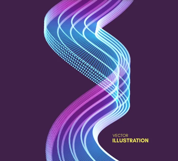 Wavy Background Motion Effect Technology Style Vector Illustration — Stock Vector