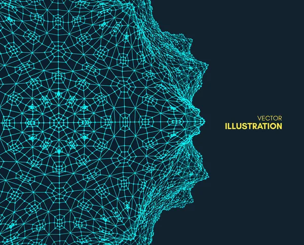 Αφηρημένα Φόντο Επιστήμης Της Τεχνολογίας Γραφιστική Δίκτυο Εικονογράφηση Σωματιδίων Επιφάνεια — Διανυσματικό Αρχείο