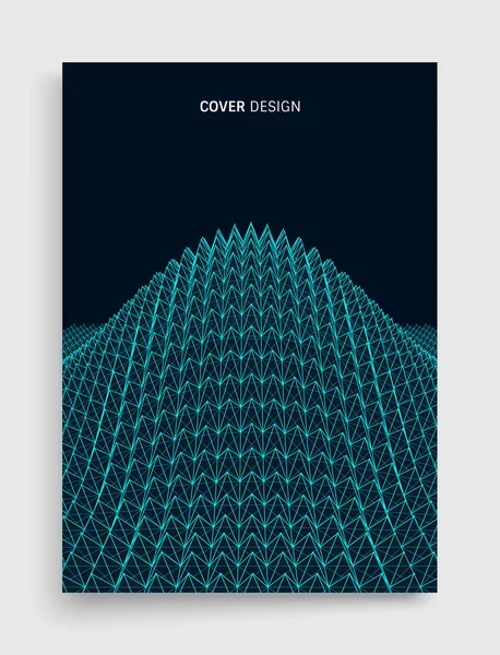 Cover Design Vorlage Abstrakter Wissenschaftlicher Oder Technischer Hintergrund Grafikdesign Gitterfläche — Stockvektor