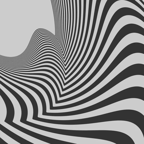 Fondo Rayado Abstracto Blanco Negro Arte Óptico Vector Ilustración — Archivo Imágenes Vectoriales