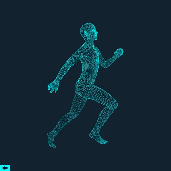 Hombre Corriendo Diseño Para Deporte Negocios Ciencia Tecnología Ilustración Vectorial — Vector de stock