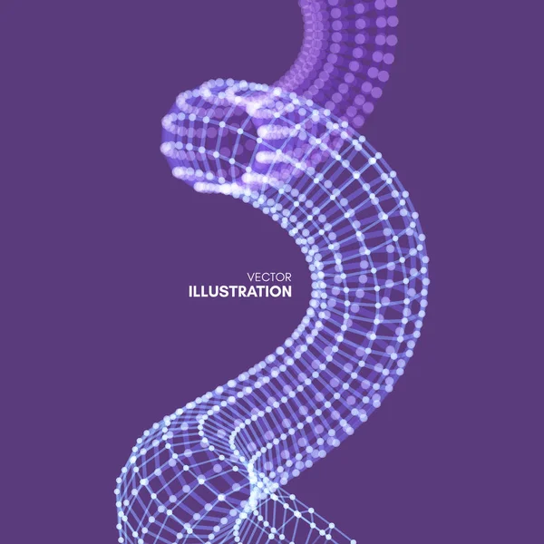 Espiral Estructura Conexión Diseño Abstracto Rejilla Vector Ilustración Para Ciencia — Archivo Imágenes Vectoriales