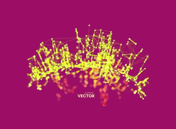 Estructura Conexión Fondo Abstracto Virtual Con Partículas Estilo Tecnología Futurista — Archivo Imágenes Vectoriales