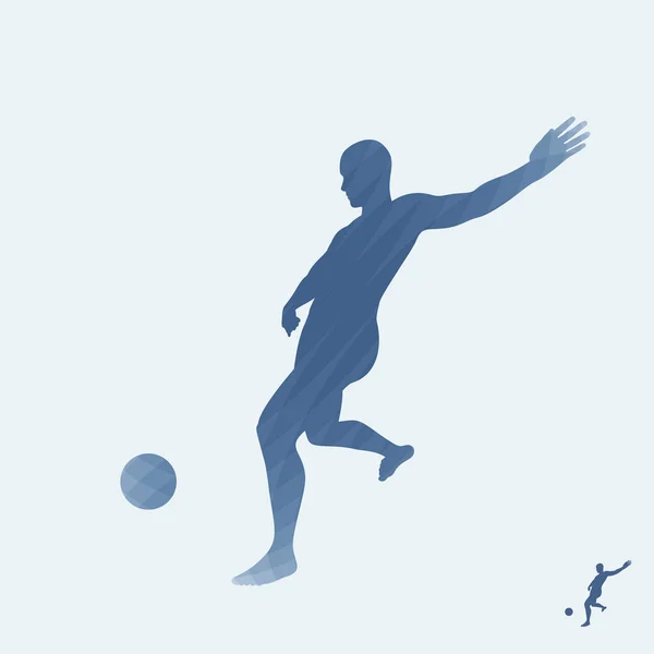 Silhuetten Fotbollsspelare Sport Symbol Designelement Vektorillustration — Stock vektor