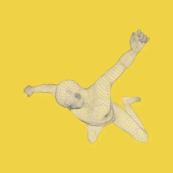 Hombre Cae Desde Una Altura Man Fall Jump Modelo Del — Archivo Imágenes Vectoriales