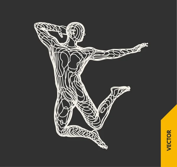 Gimnastyczka Model Ludzkiego Ciała Gimnastyka Dla Ikony Zdrowia Społeczności Fitness — Wektor stockowy