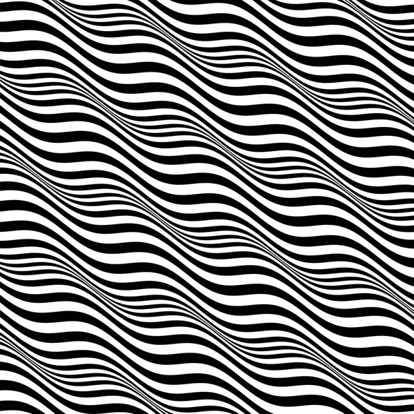 stock vector 3D wavy background. Dynamic effect. Black and white design. Pattern with optical illusion. Vector illustration.