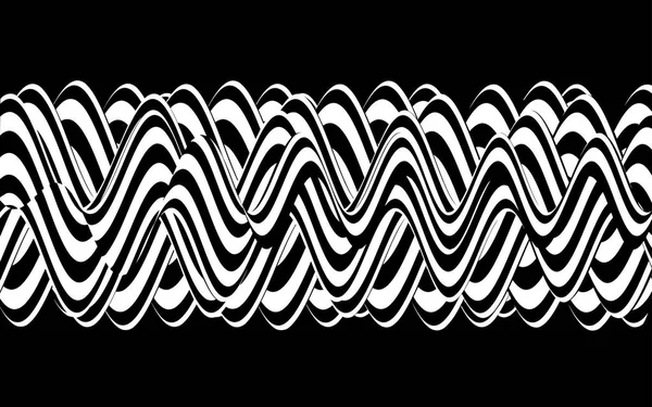 Diseño Blanco Negro Patrón Con Ilusión Óptica Fondo Geométrico Abstracto — Archivo Imágenes Vectoriales