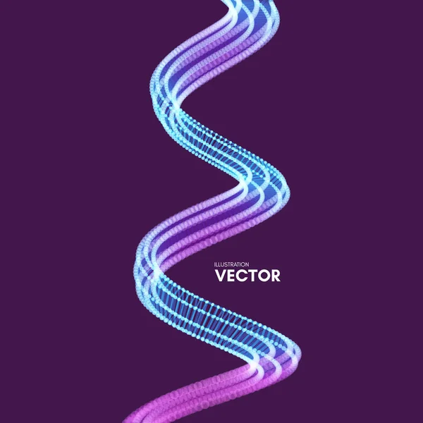 Fondo Ondulado Con Efecto Movimiento Estilo Tecnología Ilustración Vectorial — Vector de stock