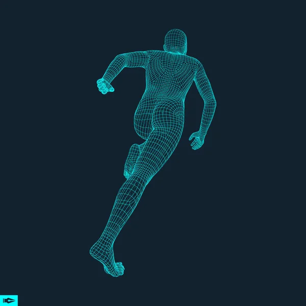 Hombre Corriendo Diseño Para Deporte Negocios Ciencia Tecnología Ilustración Vectorial — Vector de stock