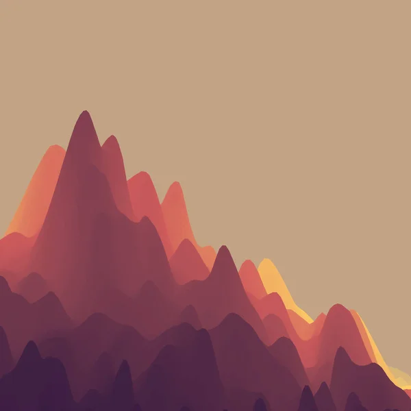 Paisaje Montaña Terreno Montañoso Ilustración Vectorial Fondo Abstracto — Archivo Imágenes Vectoriales