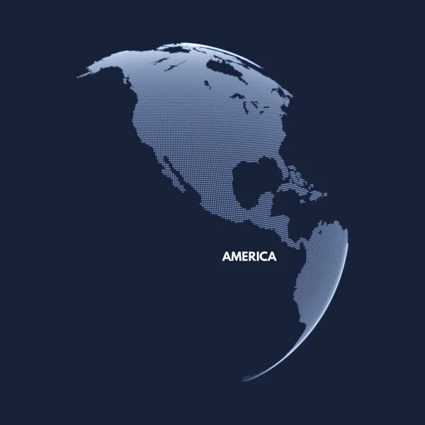 Noord Amerika Earth Globe Wereldwijde Business Marketingconcept Gestippelde Stijl Ontwerp — Stockvector