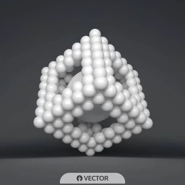 Cube Composition Des Sphères Concept Pour Science Éducation Réseau Style — Image vectorielle