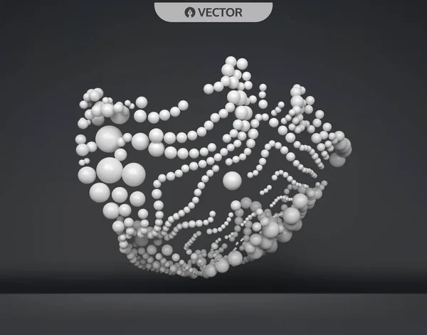 Composición Esfera Muchas Bolas Espacio Vacío Fondo Abstracto Ilustración Vectorial — Vector de stock
