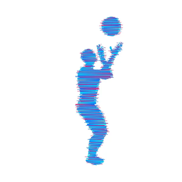 Basketbalspeler Met Bal Sport Symbool Vectorillustratie — Stockvector