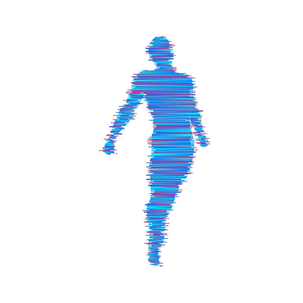 自由或幸福的概念 人类人体模型的3D 矢量插图 — 图库矢量图片
