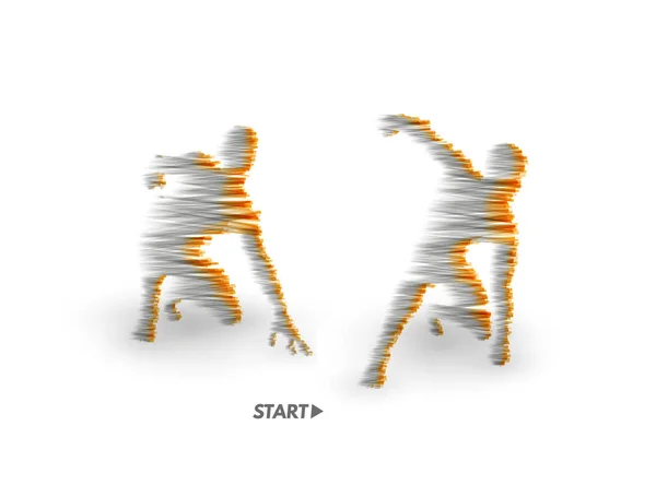 Athlete Starting Position Ready Start Race Runner Ready Sports Exercise — Stock Vector