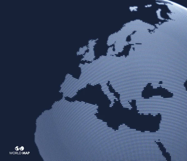 非洲和欧洲 世界的矢量地图 全球商业营销理念 虚线样式 网络演示设计 — 图库矢量图片