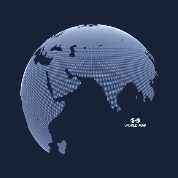 Eurasie Globe Terrestre Concept Global Marketing Entreprise Style Pointillé Conception — Image vectorielle