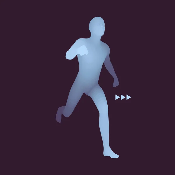 Hombre Corriendo Diseño Para Deporte Negocios Ciencia Tecnología Ilustración Vectorial — Archivo Imágenes Vectoriales