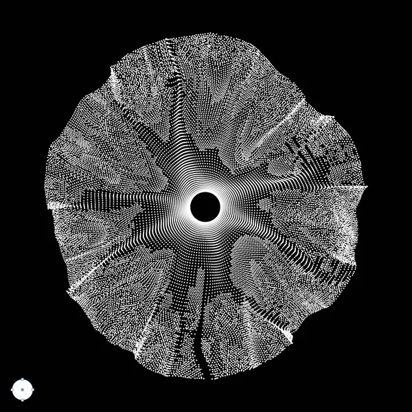 Array Con Partículas Dinámicas Estilo Tecnología Fondo Abstracto Ilustración Vectorial — Archivo Imágenes Vectoriales