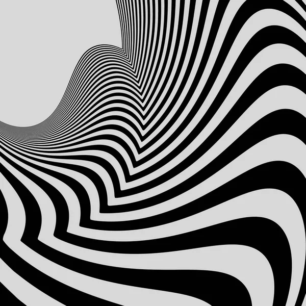 Fondo Rayado Abstracto Blanco Negro Arte Óptico Vector Ilustración — Vector de stock