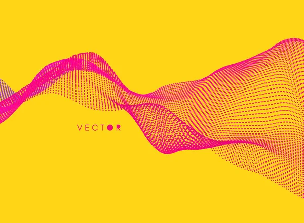 Ola Fondo Ilustración Abstracta Del Vector Estilo Tecnología Ilustración Con — Vector de stock