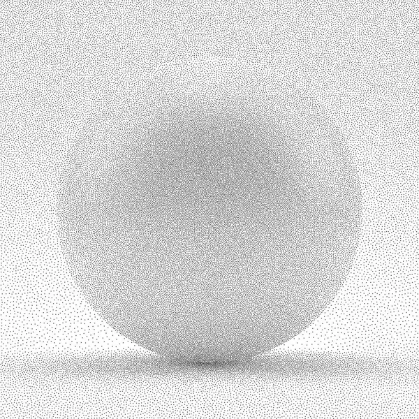 Sphère Conception Pois Granuleux Noir Blanc Modèle Pointillisme Illustration Vectorielle — Image vectorielle