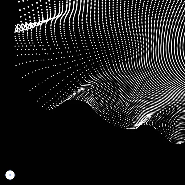用动态粒子阵列 3D科技风格 摘要背景 矢量说明 — 图库矢量图片