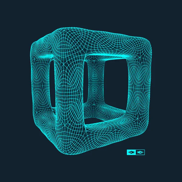 Cube Structure Connexion Conception Grille Style Technologique Réseau Moléculaire — Image vectorielle