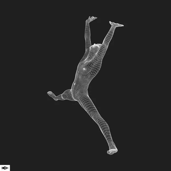 Gymnaste Bon Sang Modèle Homme Modèle Corps Humain Activités Gymnastique — Image vectorielle