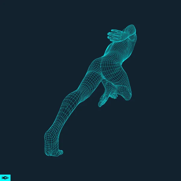 Biegacz Projekt Dla Sportu Biznesu Nauki Technologii Ilustracja Wektora Ciało — Wektor stockowy