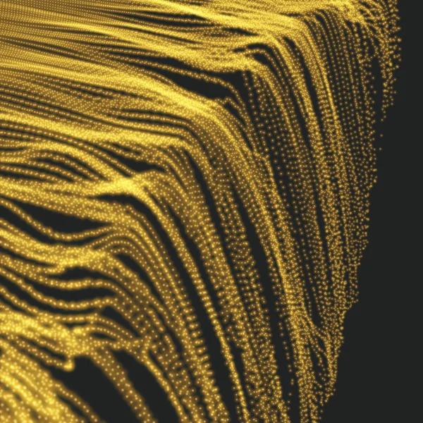 動的配列には 粒子が放出されます 技術のスタイル 熱烈なグリッドです 抽象的な背景 ベクトル図 — ストックベクタ