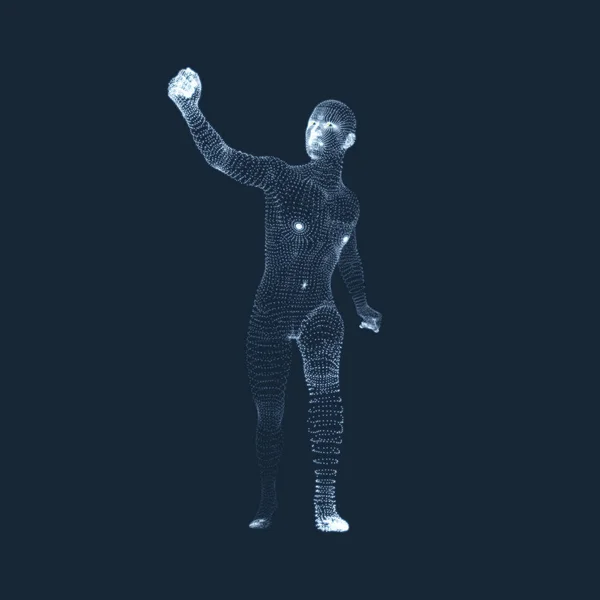 Gehender Mann Mensch Mit Erhobenem Arm Silhouette Für Die Sportmeisterschaft — Stockvektor