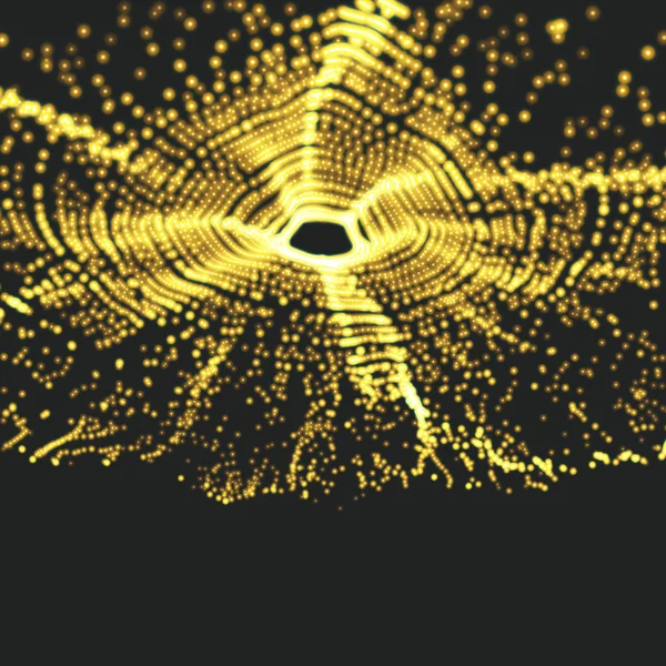 Array Mit Dynamischen Teilchen Technik Abstrakter Hintergrund Vektorillustration — Stockvektor