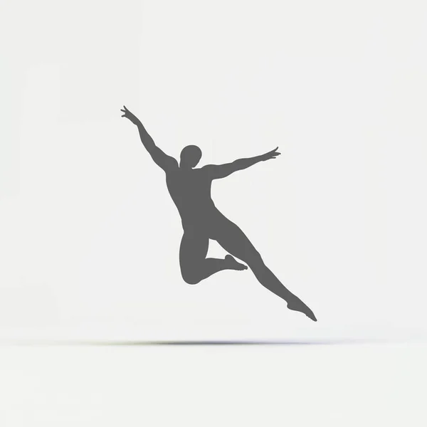 运动员 舞者的剪影 体操活动为图标健康和健身社区 体育标志 矢量插图 — 图库矢量图片
