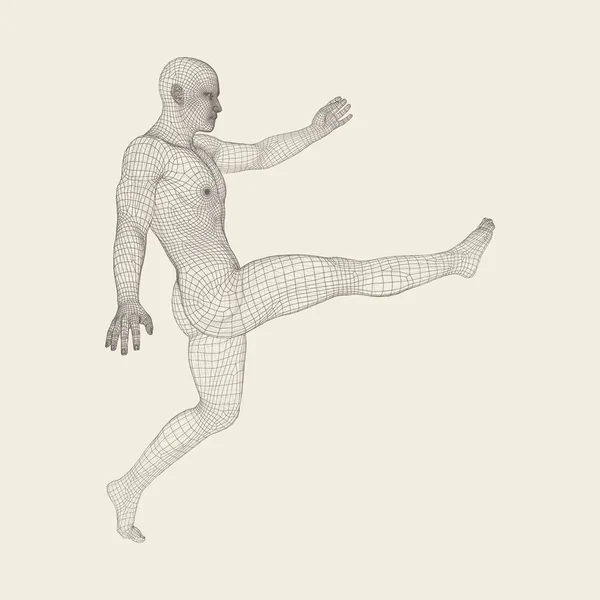 Jugador Fútbol Concepto Deportivo Modelo Del Hombre Cuerpo Humano Símbolo — Archivo Imágenes Vectoriales