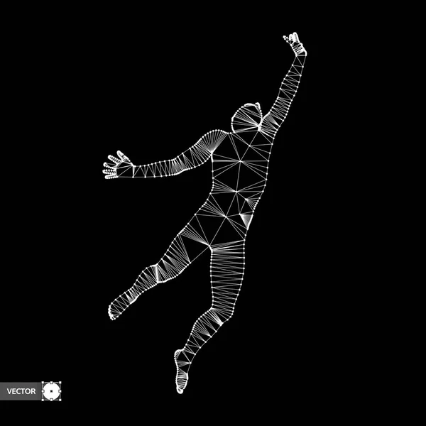 Concepto Liderazgo Saltando Hombre Emblema Del Campeonato Deportivo Ilustración Vectorial — Archivo Imágenes Vectoriales