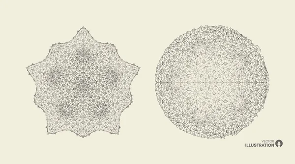 Bol Met Aaneengesloten Lijnen Crystal Wereldwijde Digitale Aansluitingen Wireframe Illustratie — Stockvector